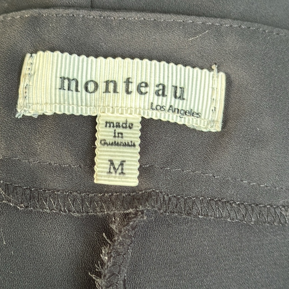 Monteau black high rise tie waist chiffon pocket shorts size medium - Picture 7 of 8